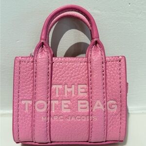 Marc Jacobs Pink nano Tote Bag charm
